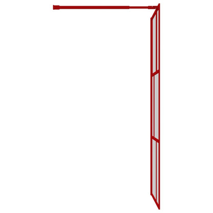 Divisória de chuveiro 90x195 cm vidro transparente ESG vermelho