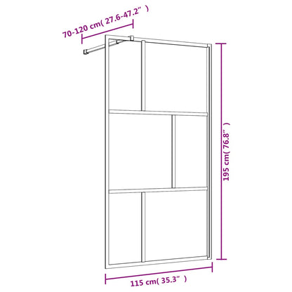 Divisória de chuveiro 115x195cm vidro transparente ESG vermelho