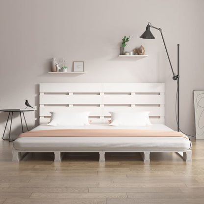 Estrutura cama pequena de casal 120x190 cm pinho maciço branco