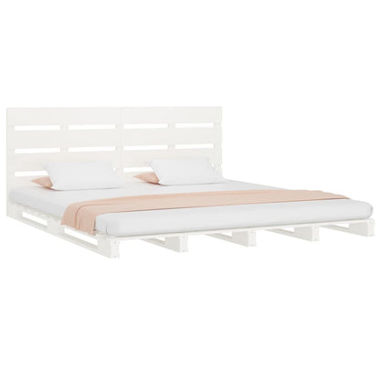 Estrutura cama pequena de casal 120x190 cm pinho maciço branco