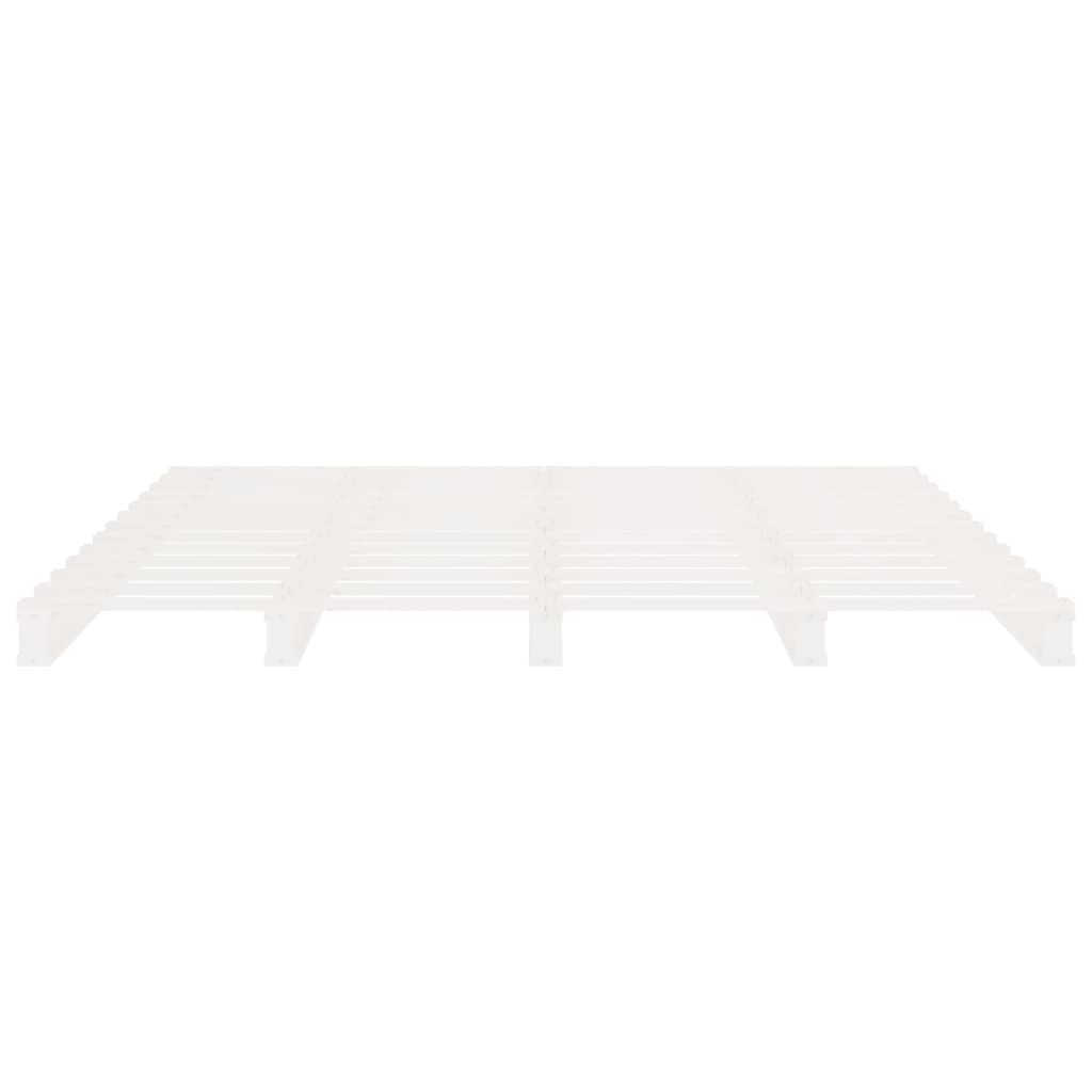 Estrutura cama pequena de casal 120x190 cm pinho maciço branco