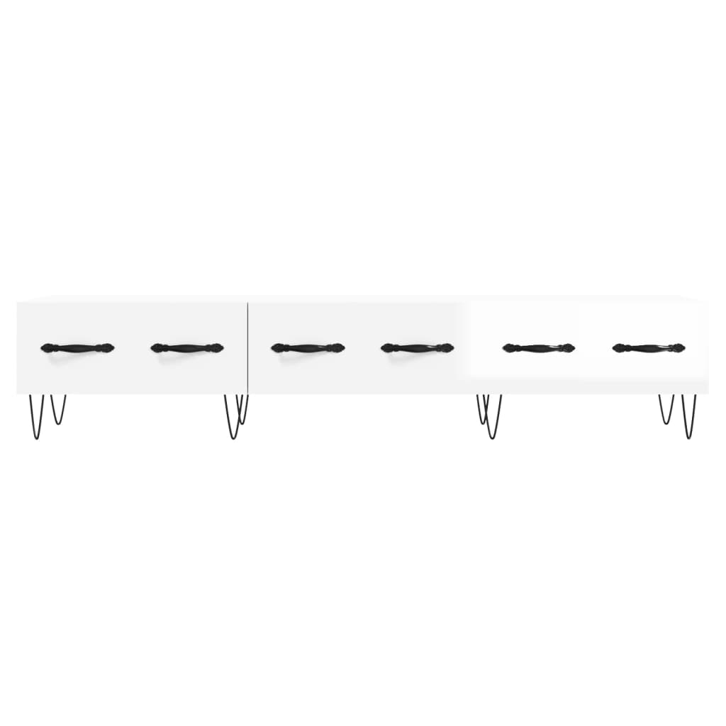 Móvel de TV 150x36x30 cm derivados de madeira branco brilhante