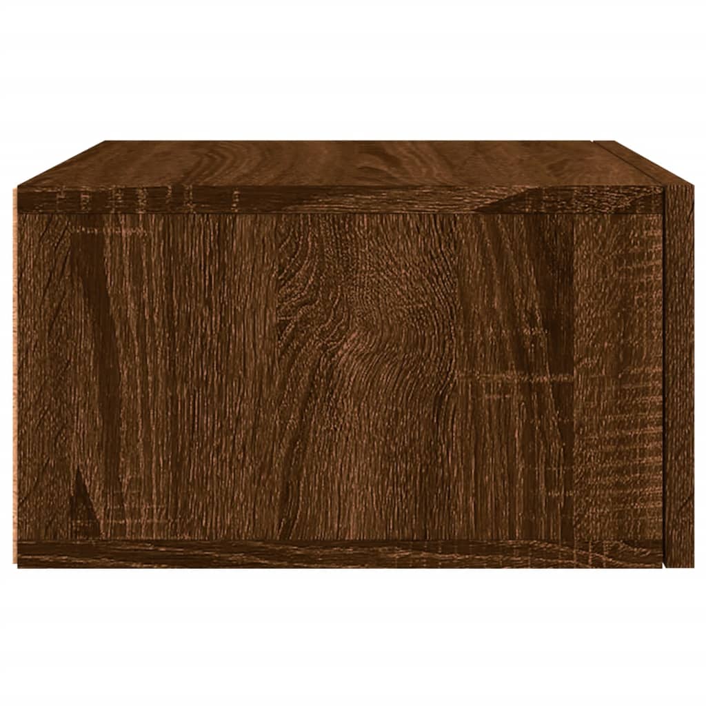 Mesa de cabeceira de parede 35x35x20 cm cor carvalho castanho