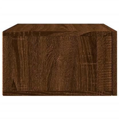 Mesa de cabeceira de parede 35x35x20 cm cor carvalho castanho