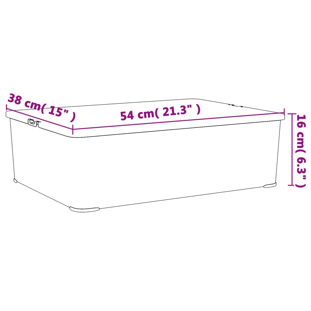 Caixas de arrumação empilháveis 6 pcs 25 L plástico