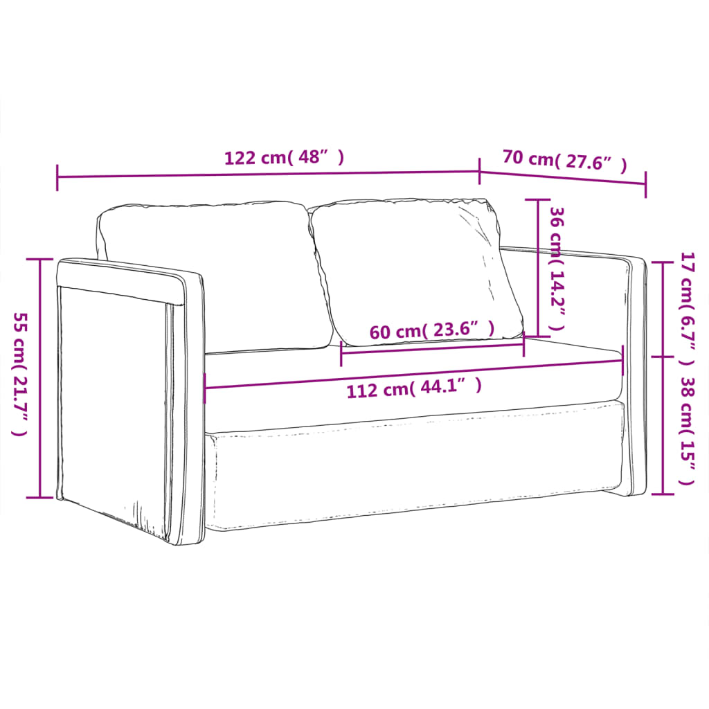 Sofá-cama sem pés 122x204x55 cm veludo cinzento-claro