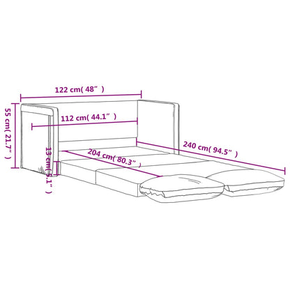 Sofá-cama sem pés 122x204x55 cm veludo cinzento-escuro