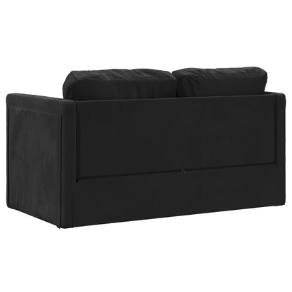 Sofá-cama sem pés 122x204x55 cm veludo preto