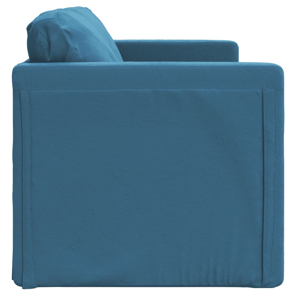 Sofá-cama sem pés 122x204x55 cm veludo azul