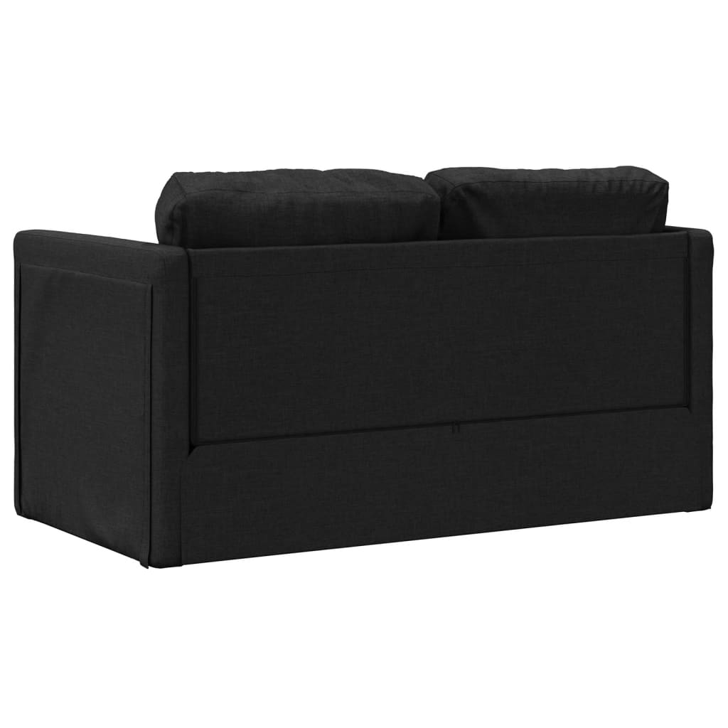 Sofá-cama sem pés 112x174x55 cm tecido preto