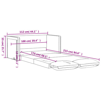 Sofá-cama sem pés 112x174x55 cm tecido preto