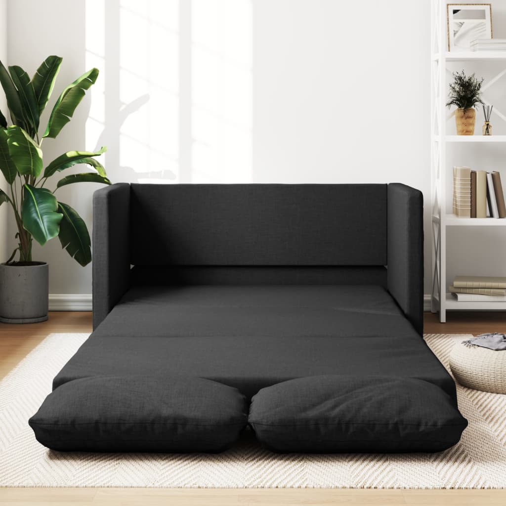 Sofá-cama sem pés 112x174x55 cm tecido preto