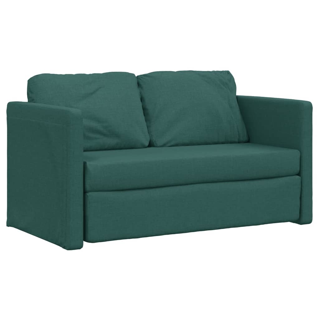 Sofá-cama sem pés 112x174x55 cm tecido verde-escuro