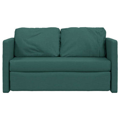 Sofá-cama sem pés 112x174x55 cm tecido verde-escuro