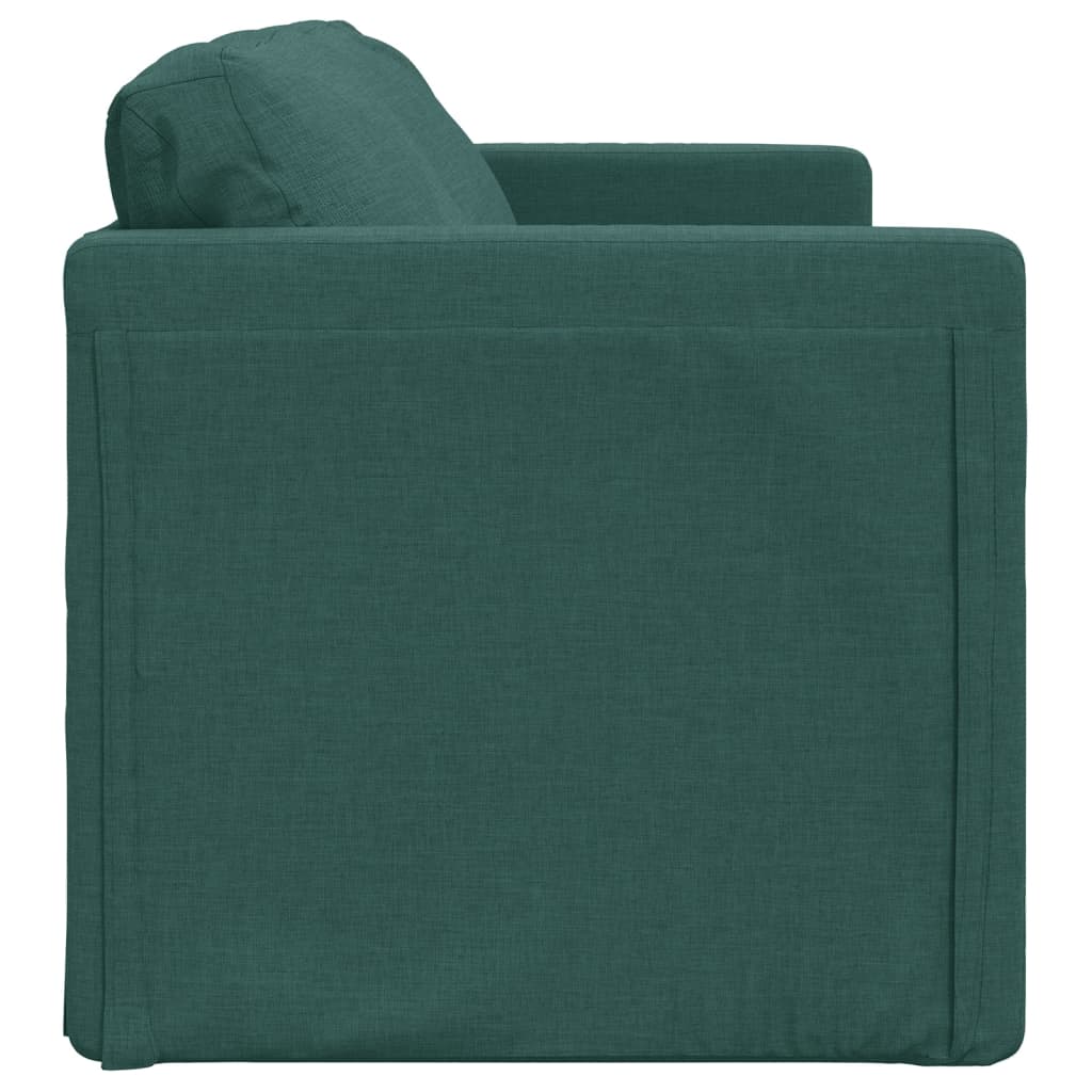 Sofá-cama sem pés 112x174x55 cm tecido verde-escuro