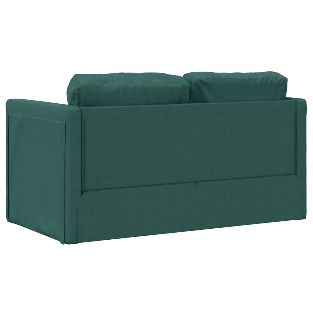 Sofá-cama sem pés 112x174x55 cm tecido verde-escuro