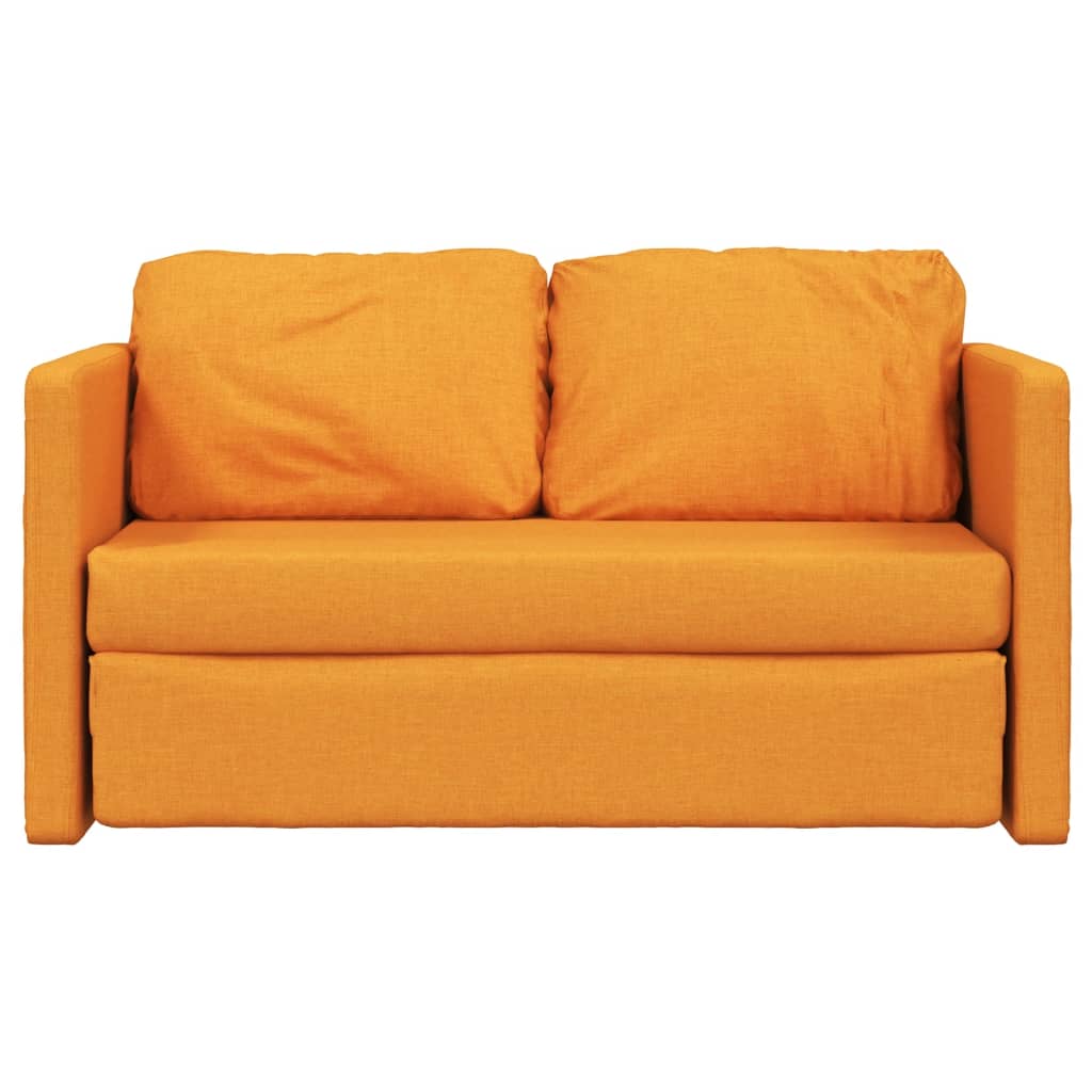 Sofá-cama sem pés 112x174x55 cm tecido amarelo-escuro