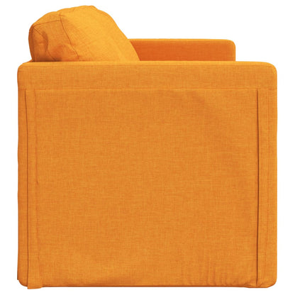 Sofá-cama sem pés 112x174x55 cm tecido amarelo-escuro