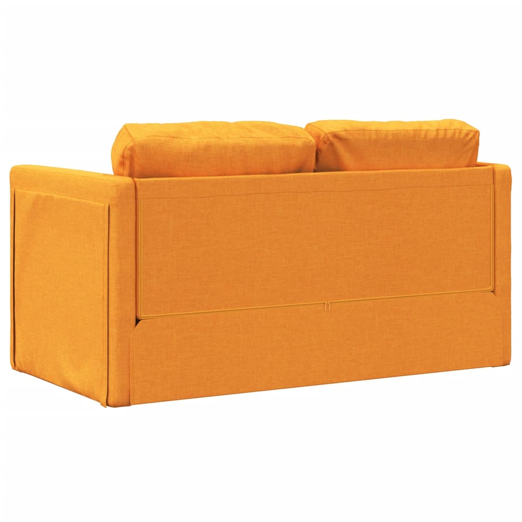 Sofá-cama sem pés 112x174x55 cm tecido amarelo-escuro