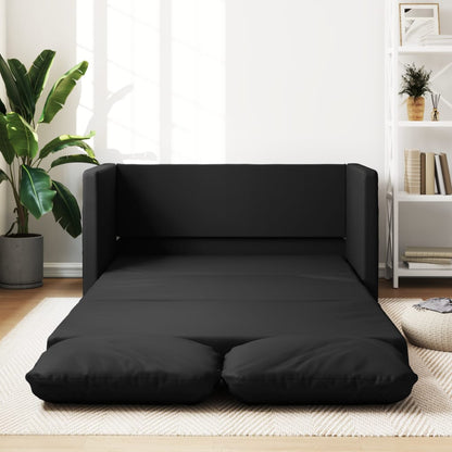 Sofá-cama sem pés 112x174x55 cm couro artificial preto