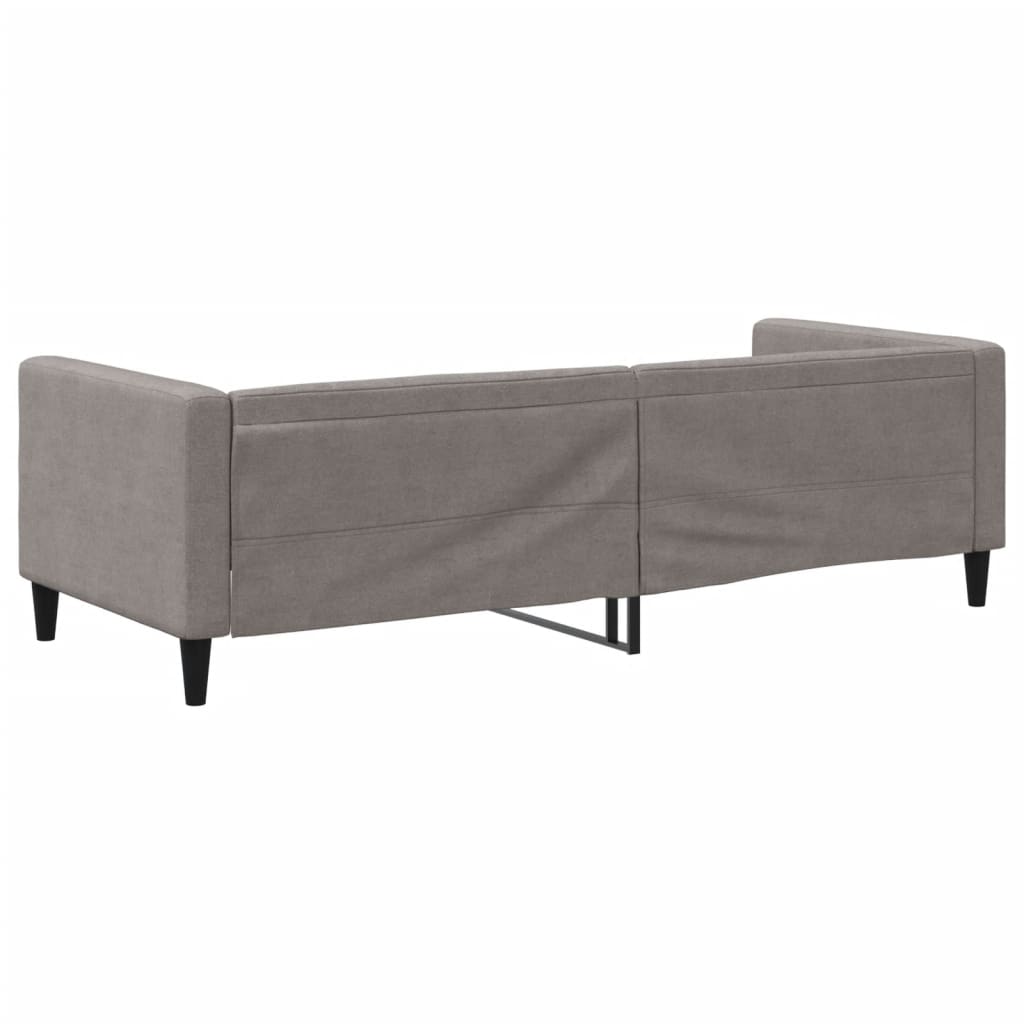 Sofá-cama 80x200 cm tecido cinzento-acastanhado