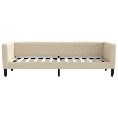 Sofá-cama 80x200 cm tecido cor creme