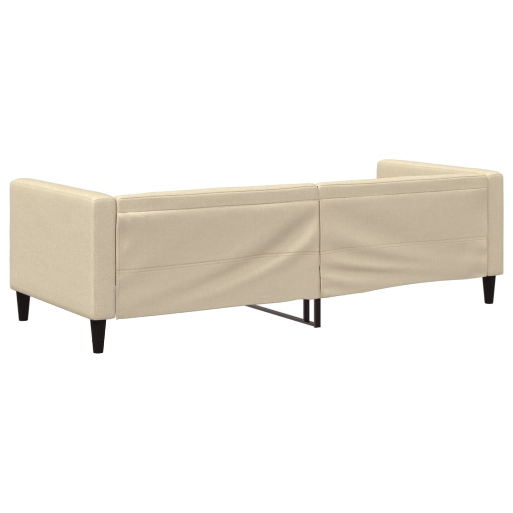 Sofá-cama 80x200 cm tecido cor creme