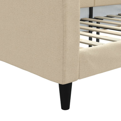 Sofá-cama 80x200 cm tecido cor creme