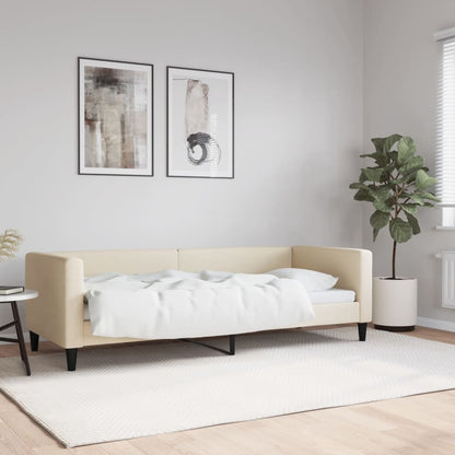 Sofá-cama 80x200 cm tecido cor creme