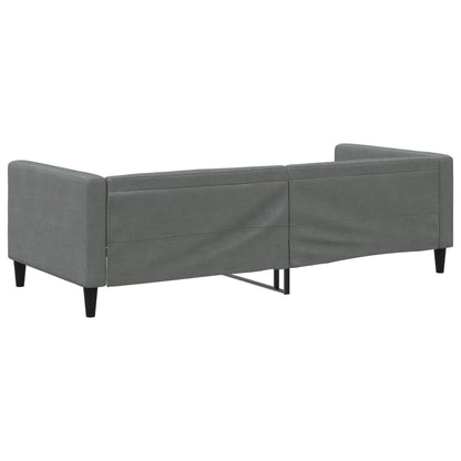 Sofá-cama 90x200 cm tecido cinzento-escuro