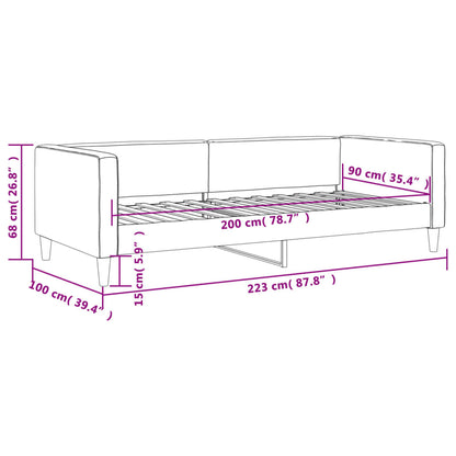 Sofá-cama 90x200 cm tecido cinzento-escuro