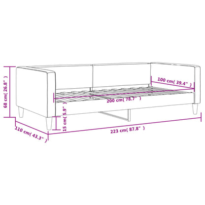 Sofá-cama 100x200 cm tecido cinzento-escuro