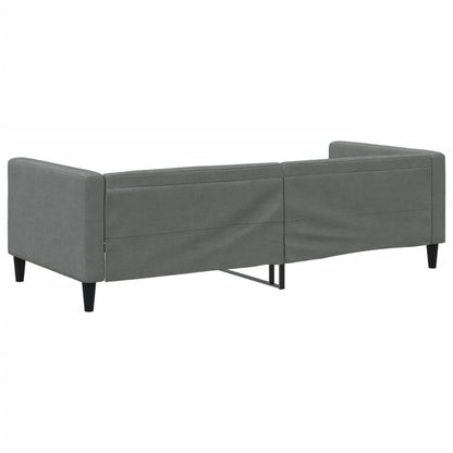 Sofá-cama 90x190 cm tecido cinzento-escuro