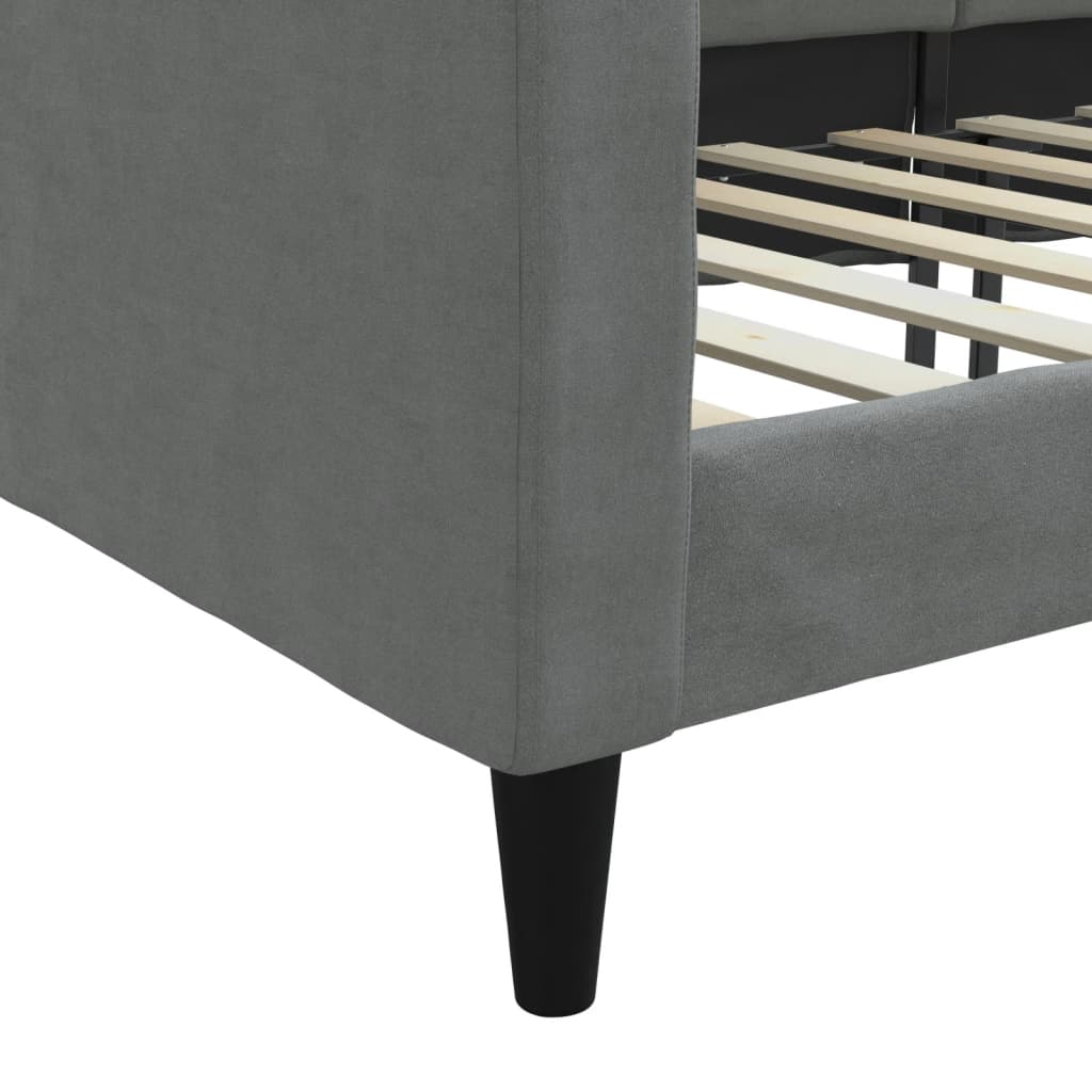 Sofá-cama 90x190 cm tecido cinzento-escuro