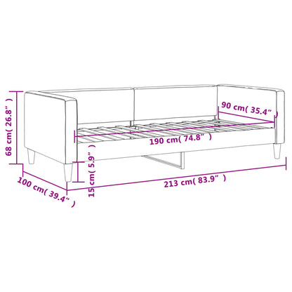 Sofá-cama 90x190 cm tecido cinzento-escuro