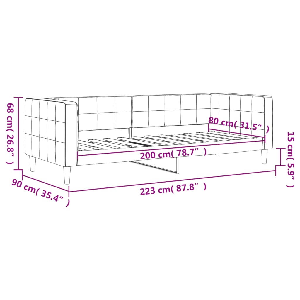 Sofá-cama 80x200 cm veludo azul