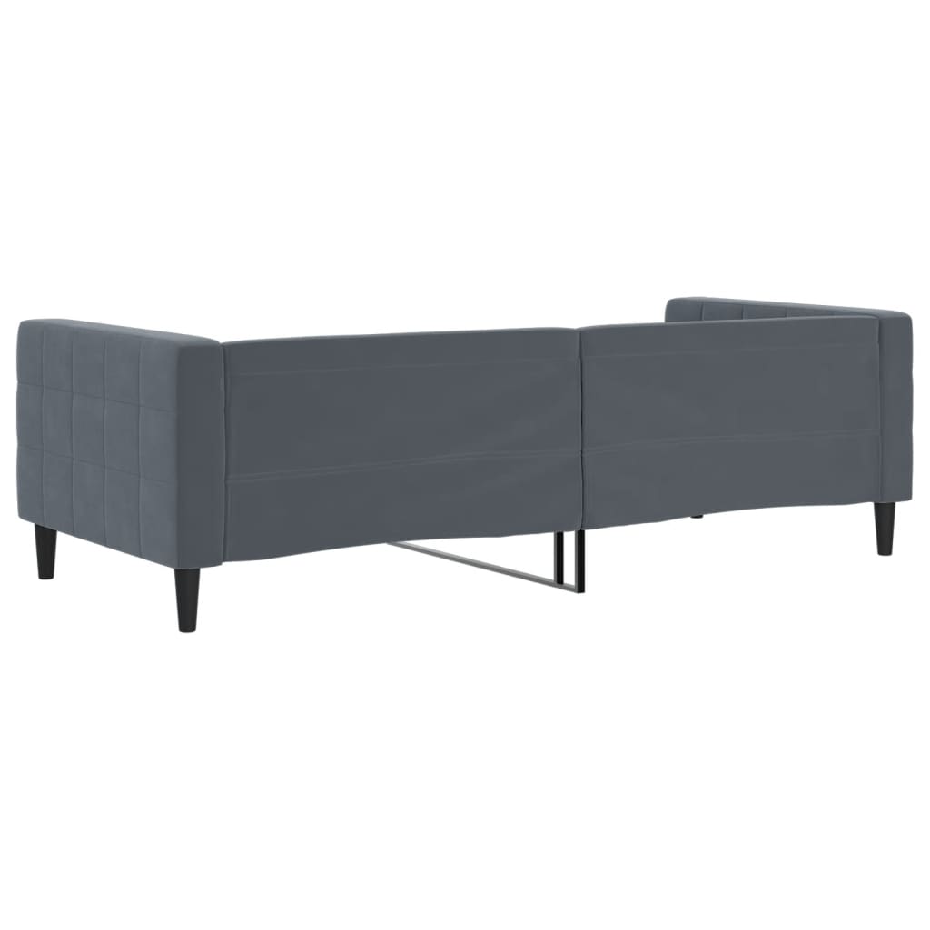 Sofá-cama 90x200 cm veludo cinzento-escuro