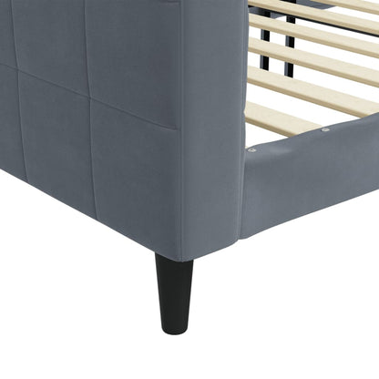 Sofá-cama 90x200 cm veludo cinzento-escuro