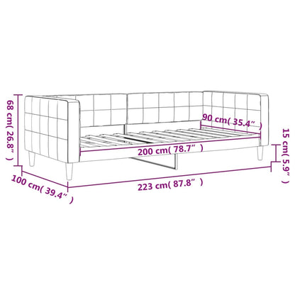 Sofá-cama 90x200 cm veludo cinzento-escuro