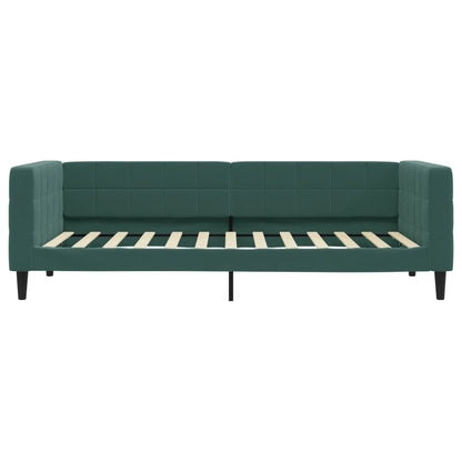 Sofá-cama 90x200 cm veludo verde-escuro