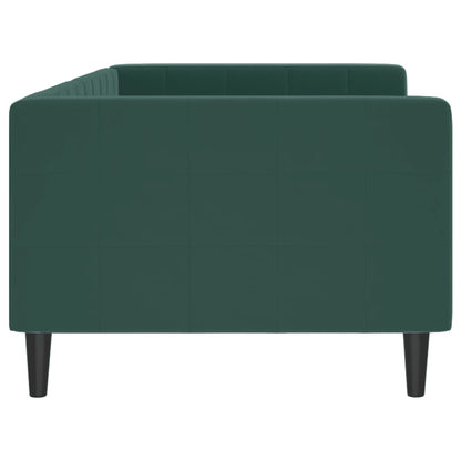 Sofá-cama 90x200 cm veludo verde-escuro