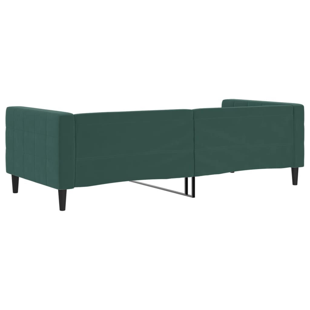 Sofá-cama 90x200 cm veludo verde-escuro