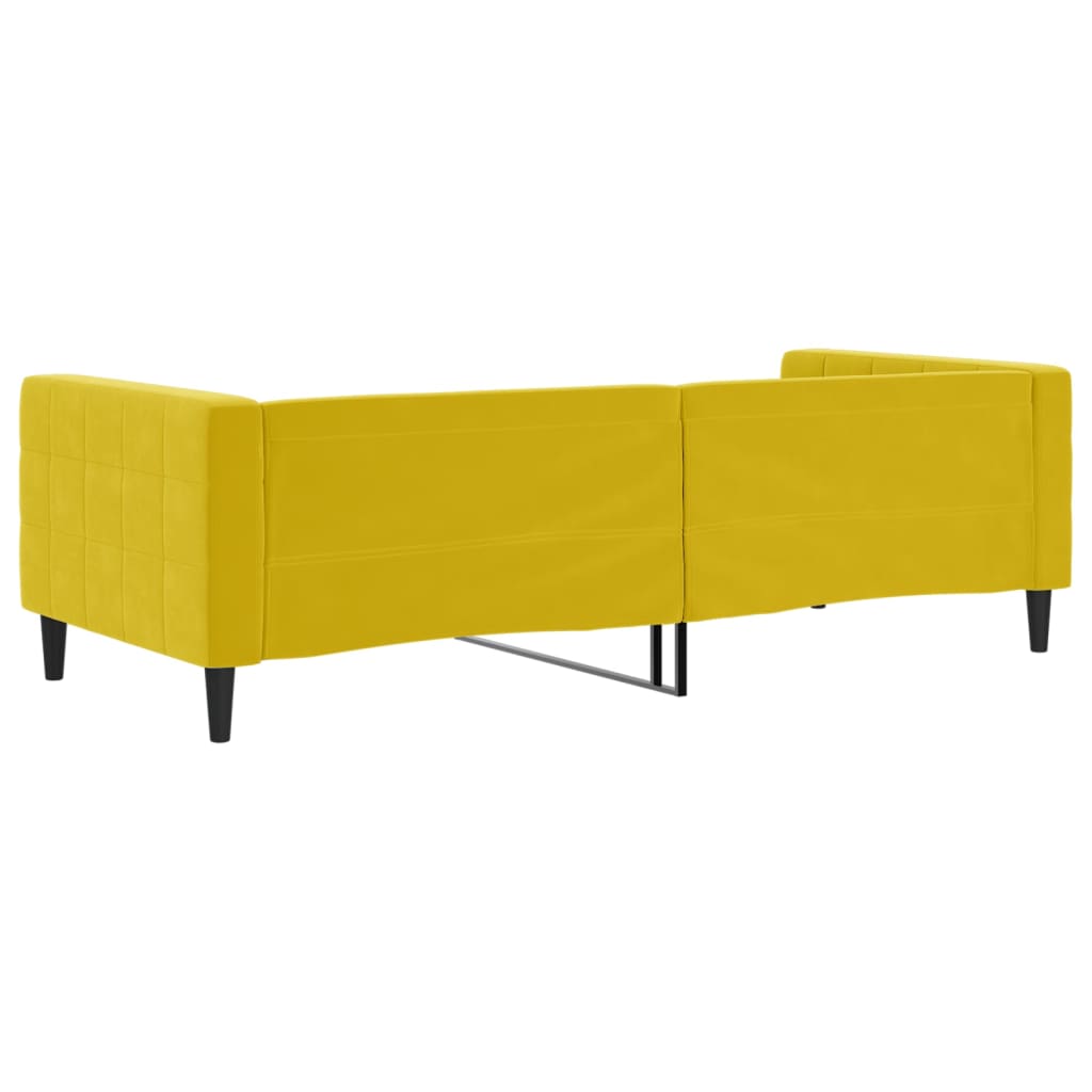 Sofá-cama 90x200 cm veludo amarelo