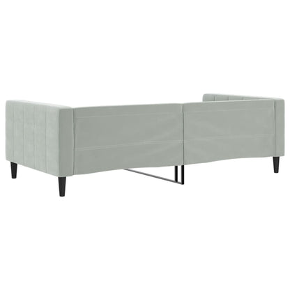 Sofá-cama 100x200 cm veludo cinzento-claro