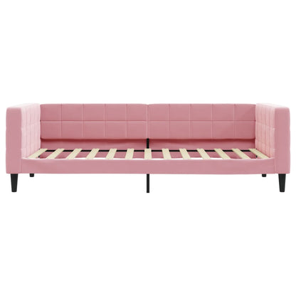 Sofá-cama 100x200 cm veludo rosa