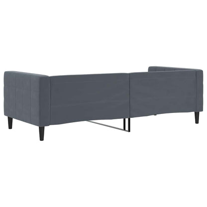 Sofá-cama 90x190 cm veludo cinzento-escuro