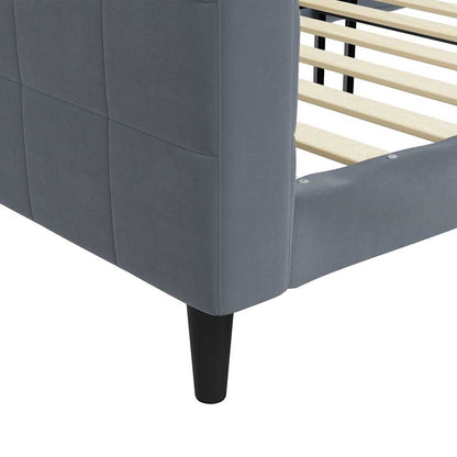 Sofá-cama 90x190 cm veludo cinzento-escuro