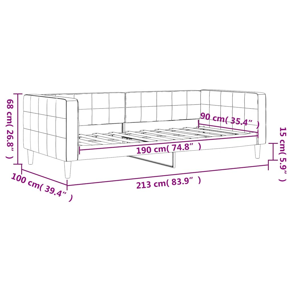 Sofá-cama 90x190 cm veludo cinzento-escuro