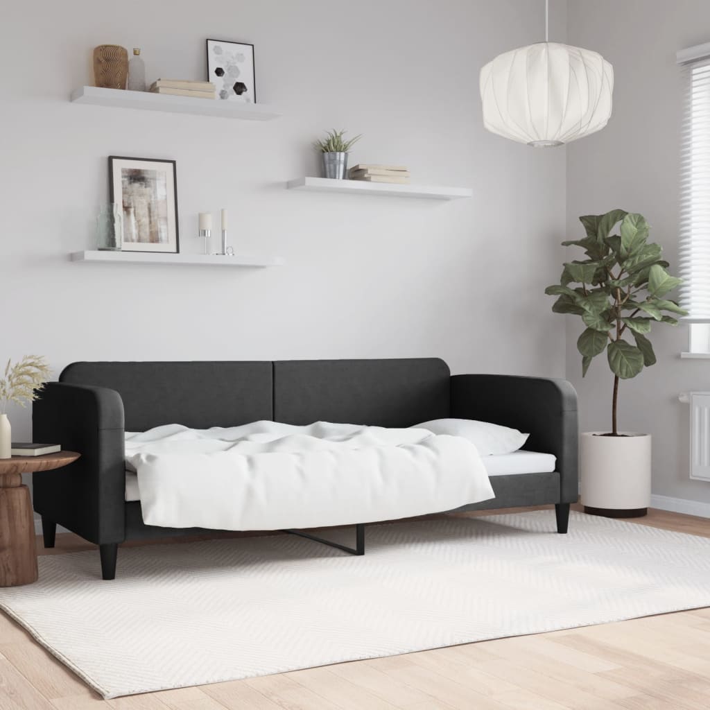 Sofá-cama 80x200 cm tecido preto