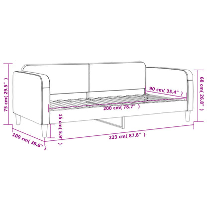 Sofá-cama 90x200 cm tecido cinzento-claro